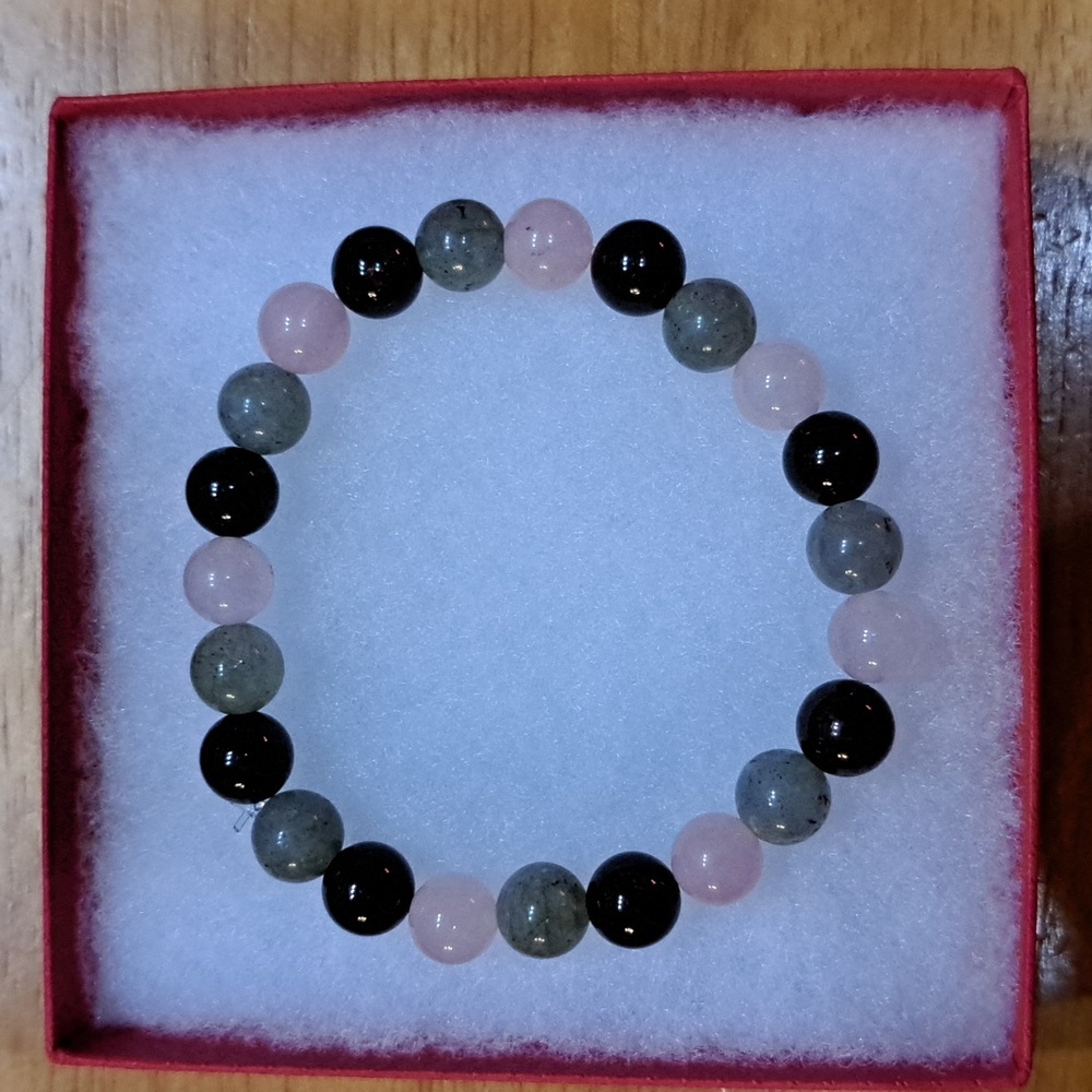 Garnet & Labradorite Stone Bracelet